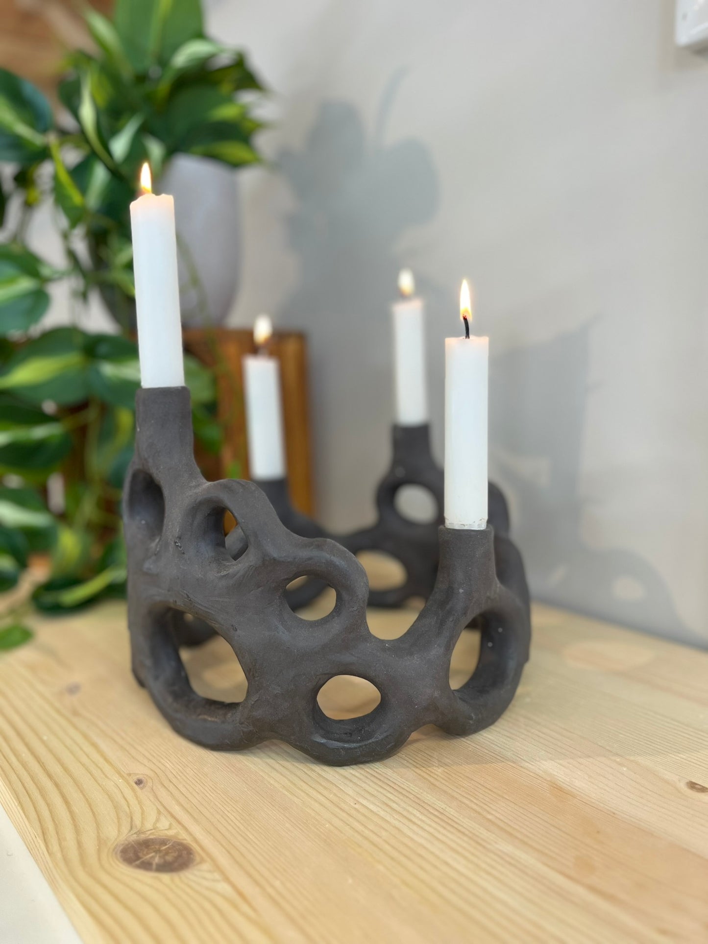 Ljusstake Svart 4 ljus