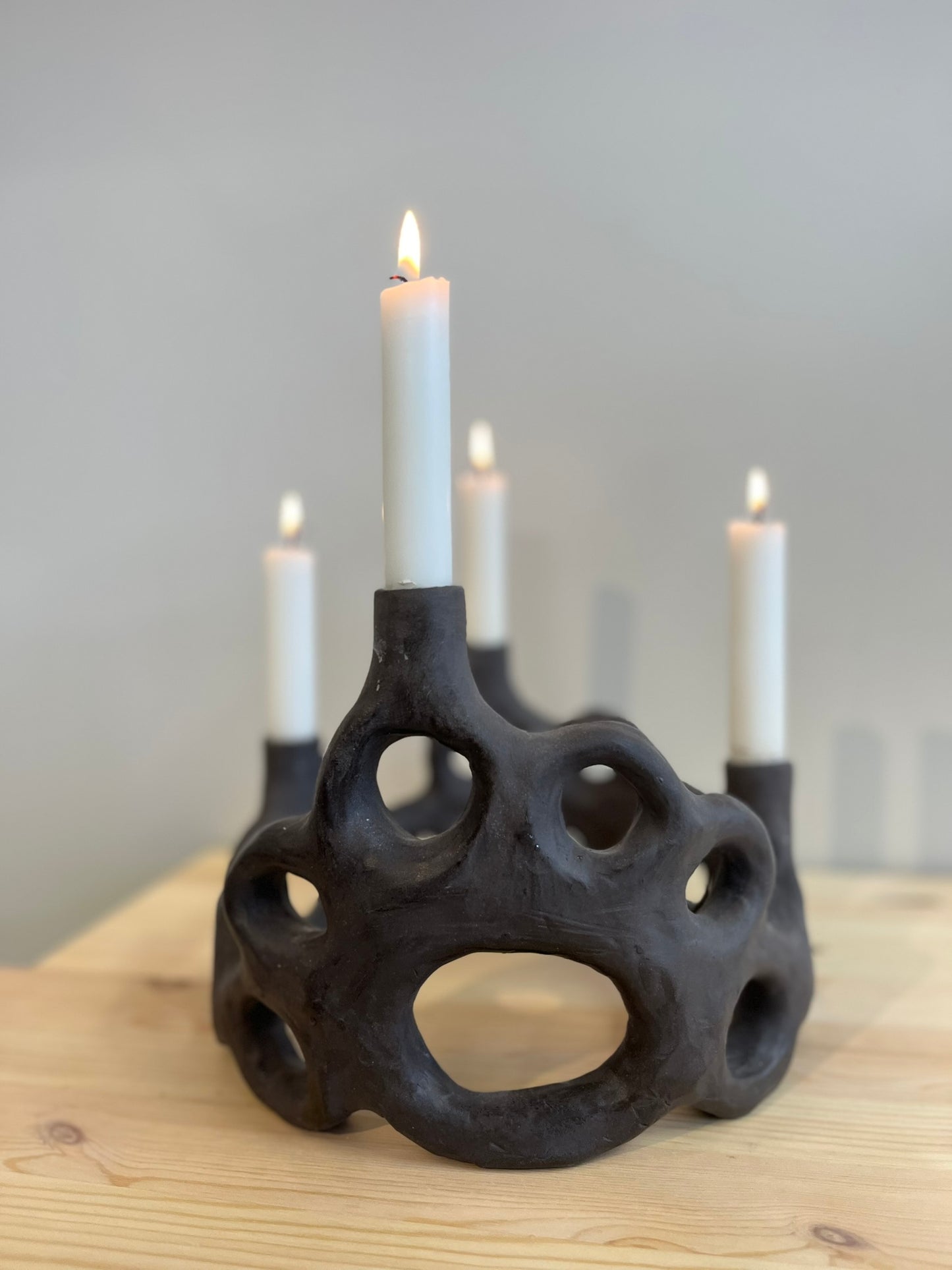 Ljusstake Svart 4 ljus